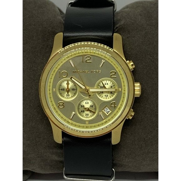 Michael Kors MK5055 Unisex Black Leather Analog Go main image 11